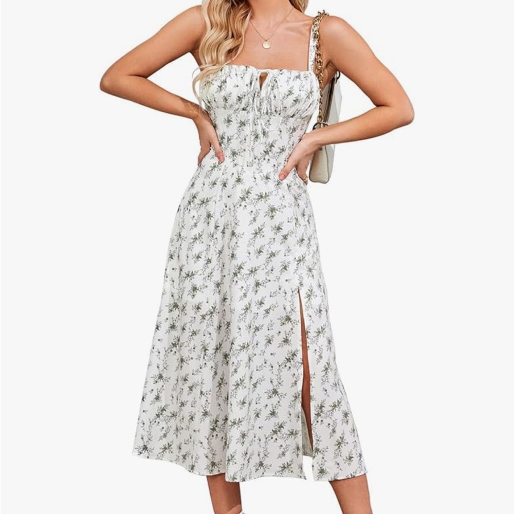 Floral corset midi Dress sundress - Picture 2 of 6